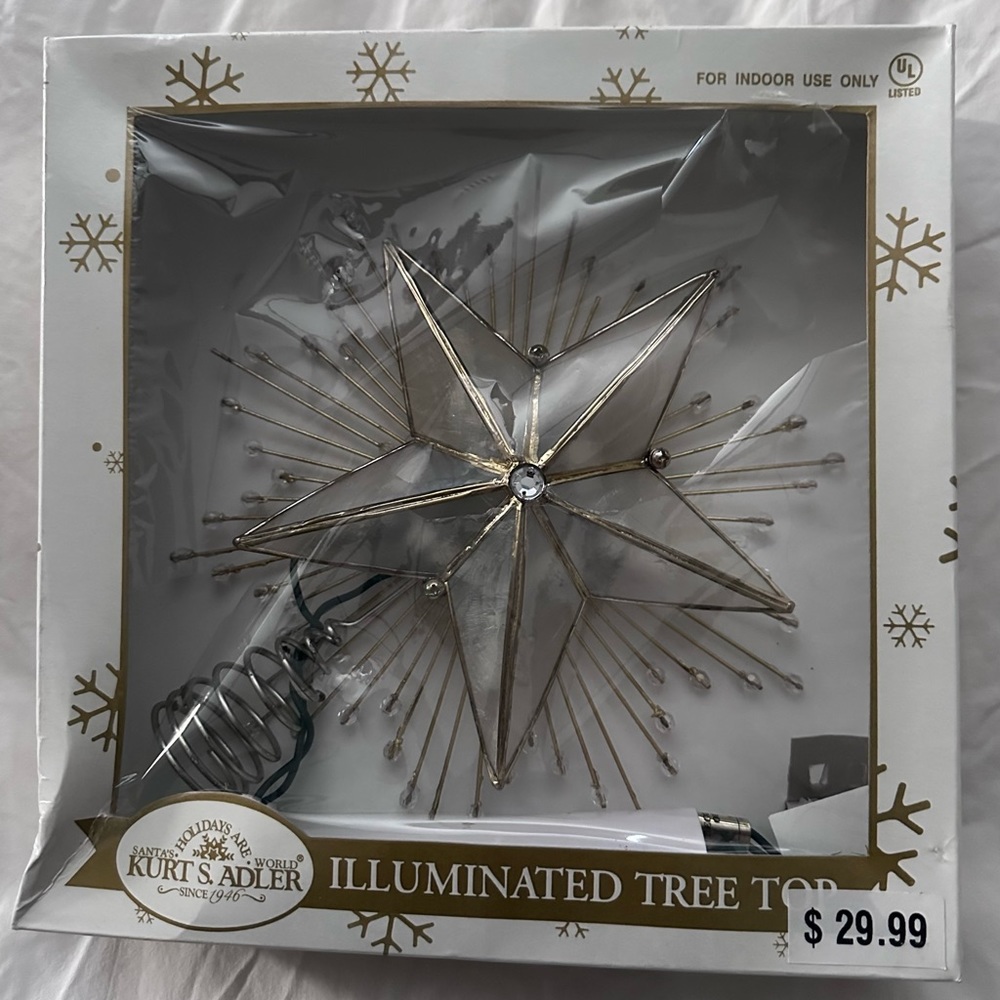 NEW Kurt S. Adler Illuminated Capiz Tree Star